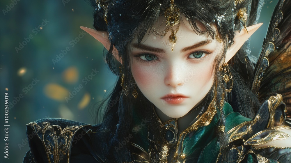 Poster 3d rendering of a magical fantasy character