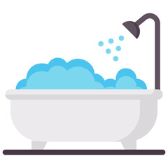 bathtub flat vector icon