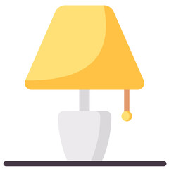 bedside lamp flat vector icon