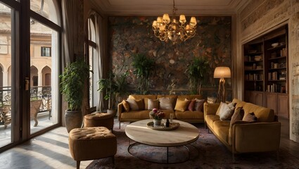 Fototapeta premium classic luxury living room