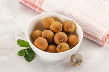 Tropical delicous fruit Longan heap