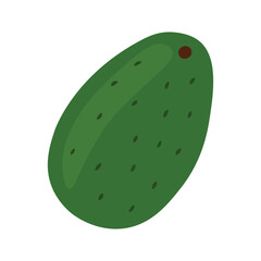 Illustration of a whole avocado green color with dots. Simple isolated doodle illustration.