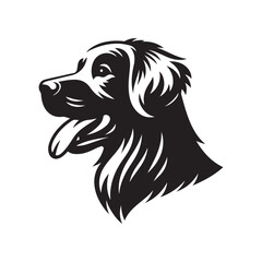 black and white dog head logo icon for logo design.