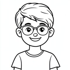 Obraz premium a boy with glasses and a t - shirt