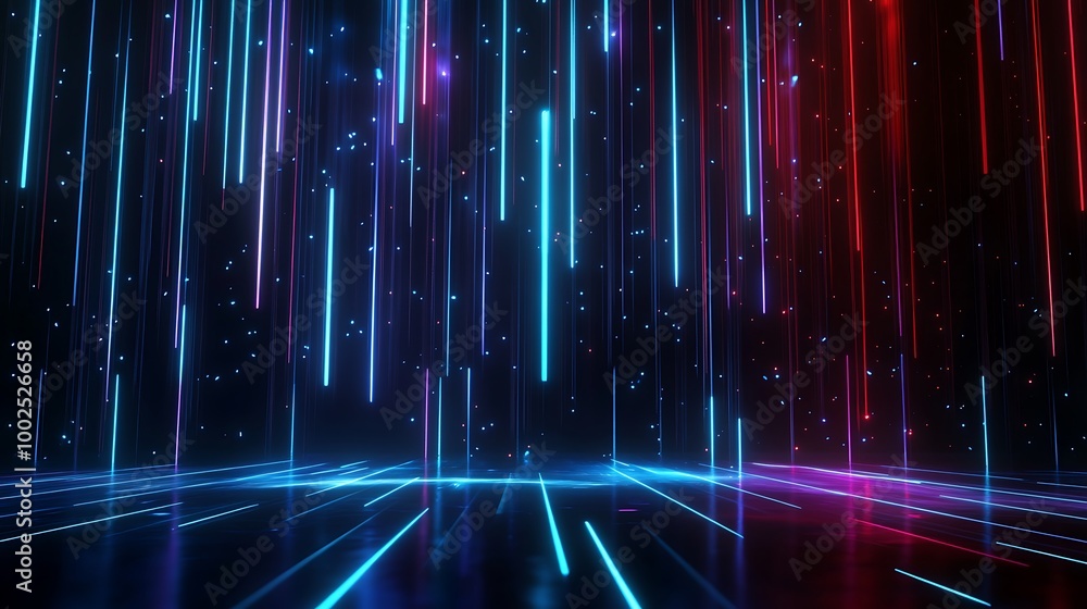 Aufkleber vibrant neon lines creating a dynamic digital background, perfect for tech-related designs and futur