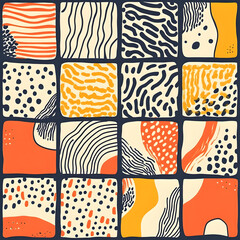 carpet or tile pattern 2D illustrator doodle wallpaper