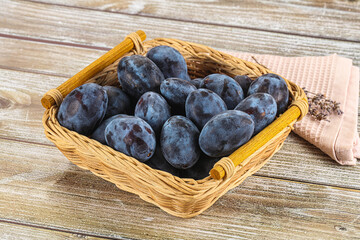 Fresh raw sweet juicy plum