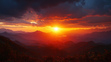 Fototapeta premium Stunning HD Sunset Landscape Background – Perfect for Desktop and Nature Wallpapers