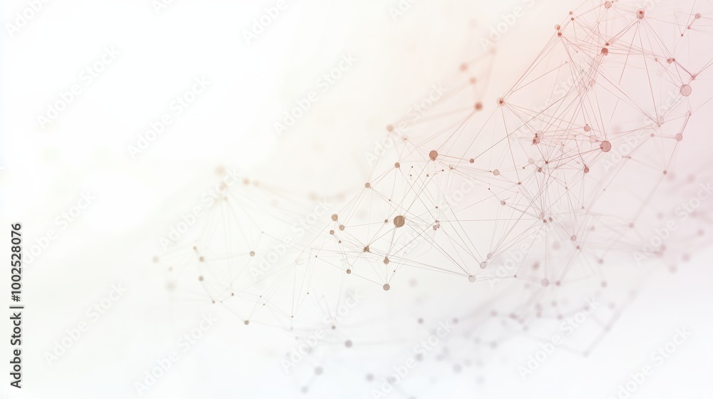Poster Abstract design featuring lines and dots inspired by skincare procedure diagrams on a light background. Generative AI