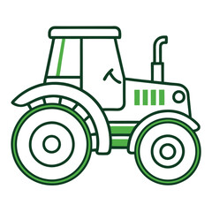 Clean Tractor Line Art Illustration.