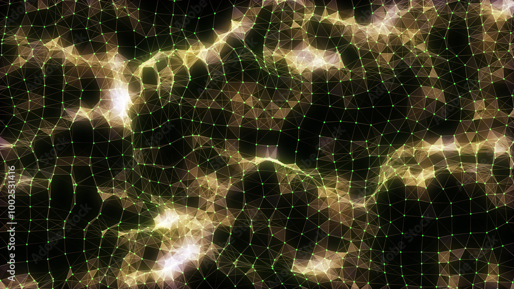 Poster abstract distorted wireframe wave. curve surface background. technology grid pattern. mesh wave. 3d 