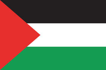 Palestine national flag vector illustration. Perfect for website design, app icons, logos, and UI elements. Palestinian official national flag.