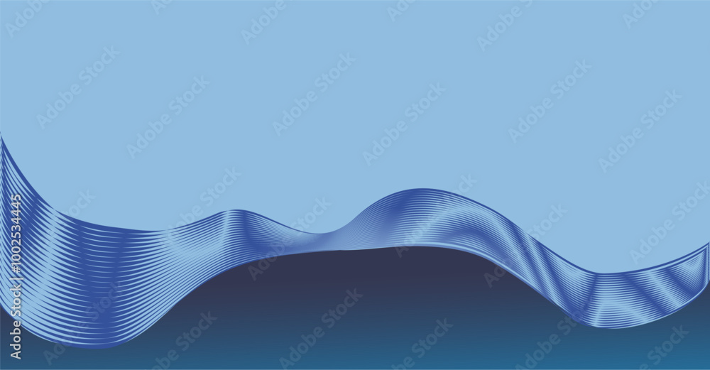 Poster composition of lines and blank areas in gradient blue as a background design in graphic visual eleme