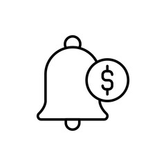 Monetize notification outline icons, minimalist vector illustration ,simple transparent graphic element .Isolated on white background
