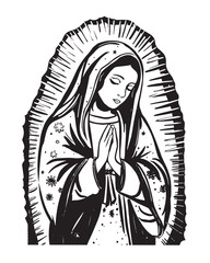 Our Lady of Guadalupe vector Virgin Mary catholic religious Illustration