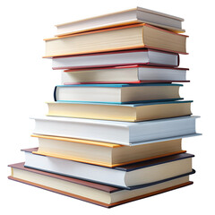 Stack of books isolated on a transparent background