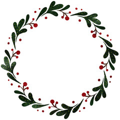 Watercolour wreaths. Christmas watercolour frames.