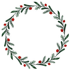 Watercolour wreaths. Christmas watercolour frames.