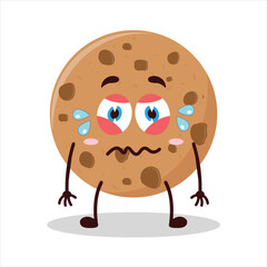 Cute upset expression of cookies cartoon character