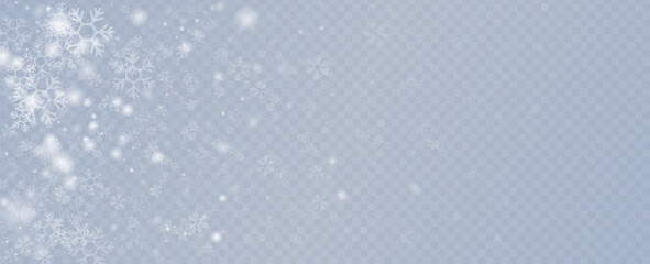 Minimalistic wallpaper with snow. Snowfall weather white transparent template. Small snowflakes february vector. Snowy landscape of nature.	