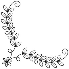 Simple Floral Line Corner