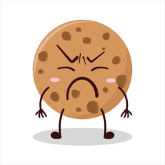 Cute annoyed expression of cookies cartoon character