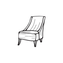 Armchair hand drawn . Vector illustration in doodle style