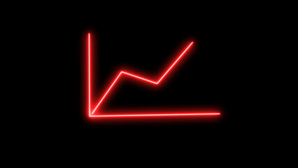 Neon business graph icon animation. Business chart concept.