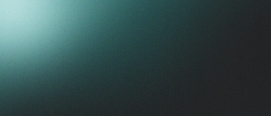 Dark teal illuminated spots on black, grainy color gradient background, noise texture effect