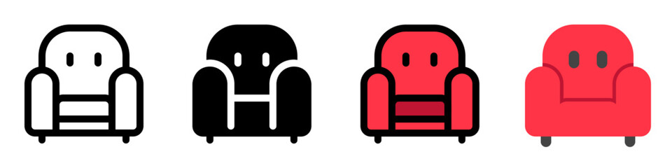 Editable sofa, chair vector icon. Part of a big icon set family. Perfect for web and app interfaces, presentations, infographics, etc