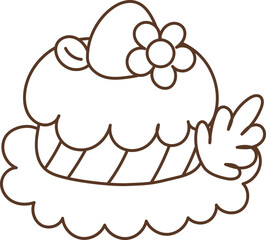 Groovy Christmas Outline Cup Cake