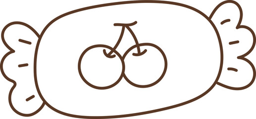 Groovy Christmas Outline Holly Cherry