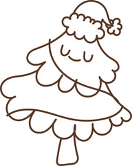 Groovy Christmas Outline Chirstmas Tree