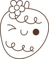 Groovy Christmas Outline Strawberry