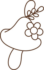 Groovy Christmas Outline Mushroom