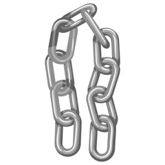 Obraz premium Chain with iron links vector illustration. Detention or imprisonment, ban and arrest, restriction of freedom, constraint symbol. Obsolete heavy irons, silver jail chain, criminal design object