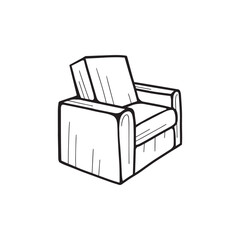 Armchair hand drawn . Vector illustration in doodle style