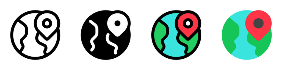 Editable globe, location, satellite map vector icon. Map, location, navigation. Part of a big icon set family. Perfect for web and app interfaces, presentations, infographics, etc