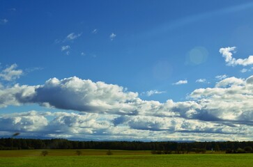 blue sky with big white clouds