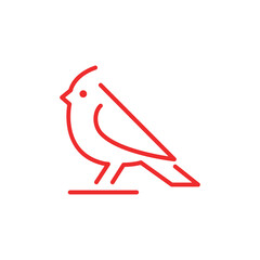 Cardinal bird beautiful line logo design vector