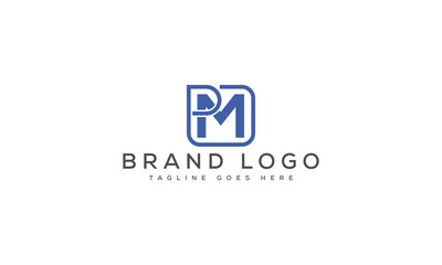letter PM logo design vector template design for brand.