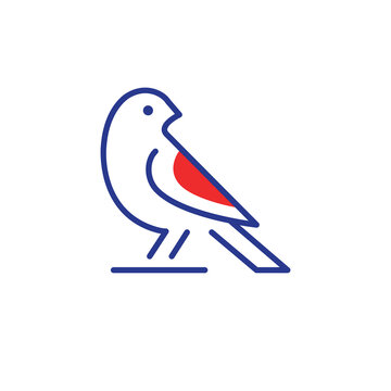 recommend clip art: finch bird sparrow bird line logo design vector