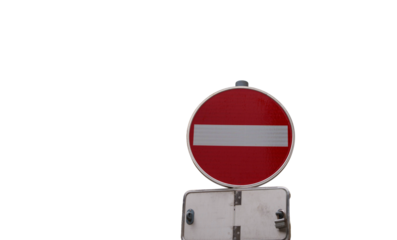 Verkehrsschild Einfahrt verboten weiss rot isoliert