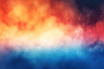 Colorful abstract cloud texture with vibrant hues of orange, blue, and starry night effects.