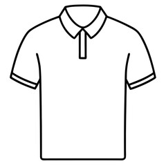 A simple line drawing of a polo shirt, perfect for use in fashion design, branding, and other creative projects.  This clean and modern illustration is ideal for creating mockups, branding elements.