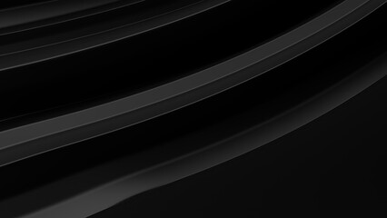 Black Delicate Bezier Curve Elegant Modern 3D Rendering Abstract Background with Wavy Curves Twisted