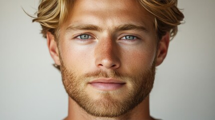 Fototapeta premium Rugged Male Portrait with Intense Expression