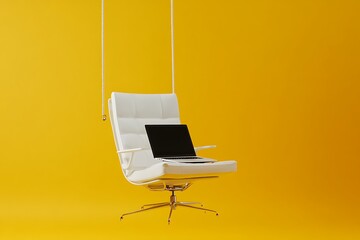 Fototapeta premium Brown leather recliner chair .