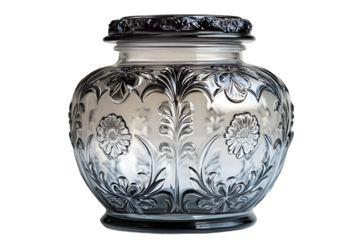a glass jar with a lid

