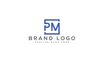 letter PM logo design vector template design for brand.